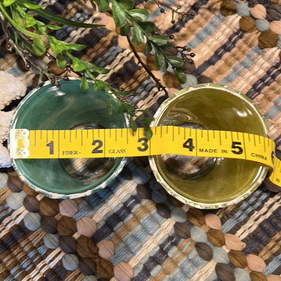 Hallmark Mosaic Candle Holders. Set of 2. Blue & Green New in Box - Picture 8 of 11